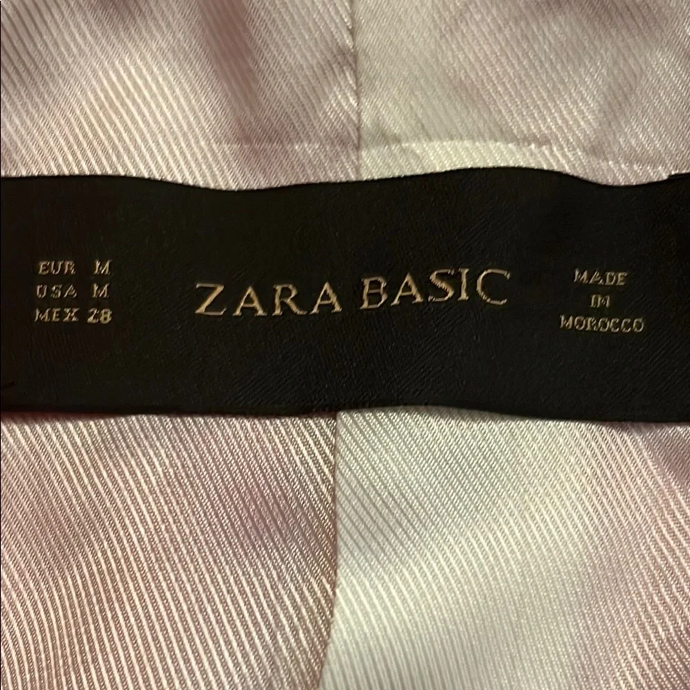 Zara Basic Shoulder Pads Hot Pink Single Button Blazer Size Medium - Picture 2 of 8
